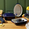 Stoneware, 4-pc, Mixed Baking Dish Set, dark blue, small 10