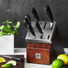FOUR STAR, 7-pc, Self-Sharpening Knife Block Set, silver-black, small 10