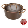 Milano, 24 cm Aluminium Stock pot with glass lid brown, small 1