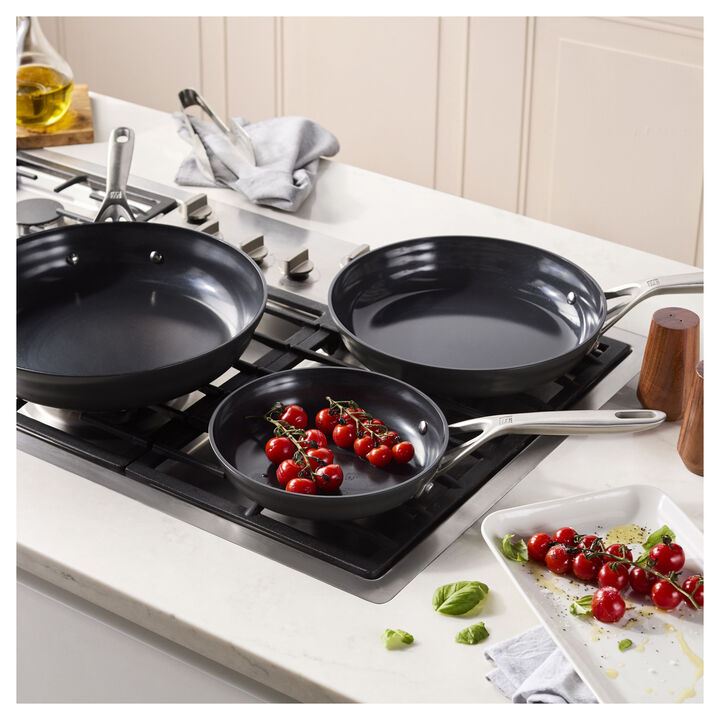 Motion Ceramic, 3 Piece aluminum frying pan set, large 2
