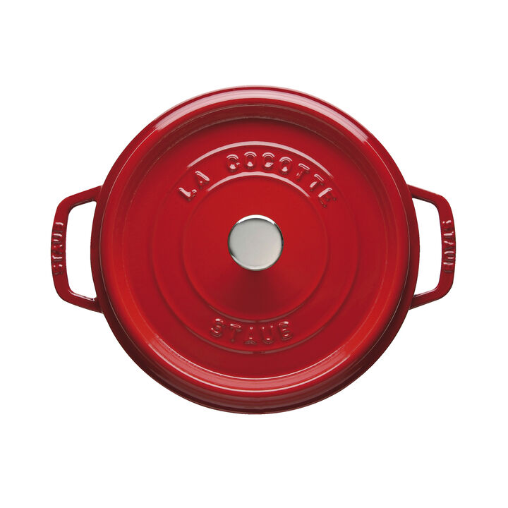 Cast Iron, 4 qt, Round, Cocotte, Cherry - Factory Second, large 2