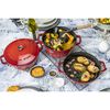 Stackable Set, 3-pcs Cast iron Pot set Stackable cherry, small 11