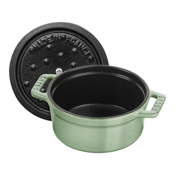 La Cocotte, Mini Cocotte 10 cm, Rund, Salvie, Støbejern, large 2