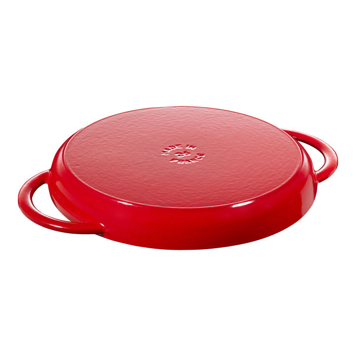 Cast Iron, 10-inch, Round Double Handle Pure Grill, cherry, large 2