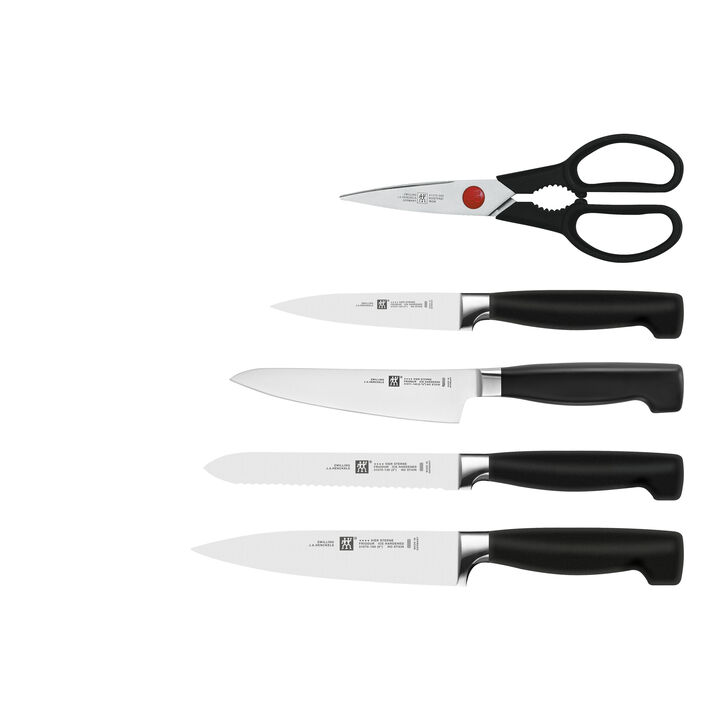 VIER STERNE, 6-tlg, Messerblockset, Weiß, large 2