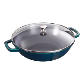 Wok 30 cm, Ferro fundido, Verde azulado mar turquesa