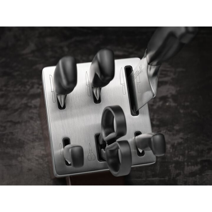 VIER STERNE, 7-tlg, Selbstschärfender Messerblock, Anthrazit, large 2