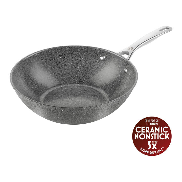 Salina, Wok, 30 cm, Aluminium, Titanverstärkte keramische Antihaftbeschichtung, large 1