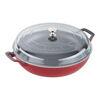 Cast Iron, 3.5 qt, Braiser With Glass Lid, Cherry, small 1
