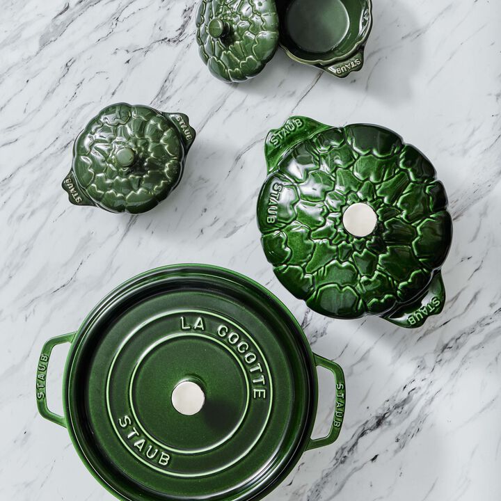 Cast Iron, 4 qt, Round, Dutch Oven, Basil, large 3