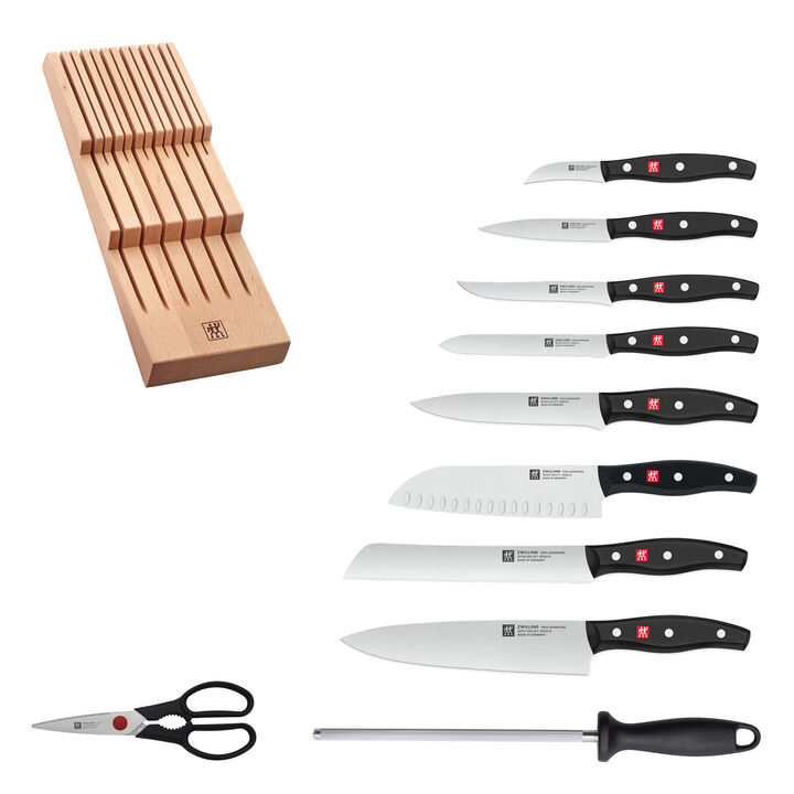 Signature, 11-pc, Knife block set, natural, large 3