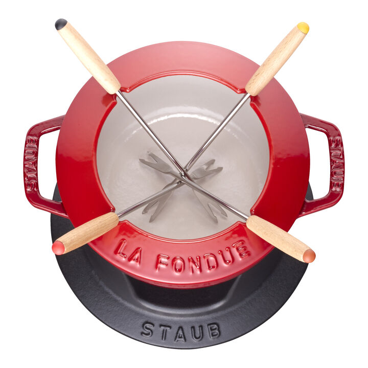 Specialities, 16 cm Cast iron Fondue Set cherry, large 4