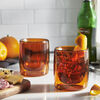 Sorrento Bar, 2-pc Tumbler Glass Set - Amber, Double Wall , small 3