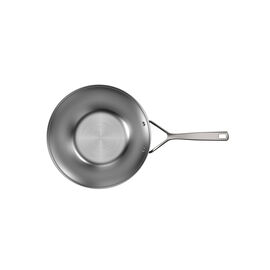 12-inch, 18/10 Stainless Steel, Wok, Silver-black