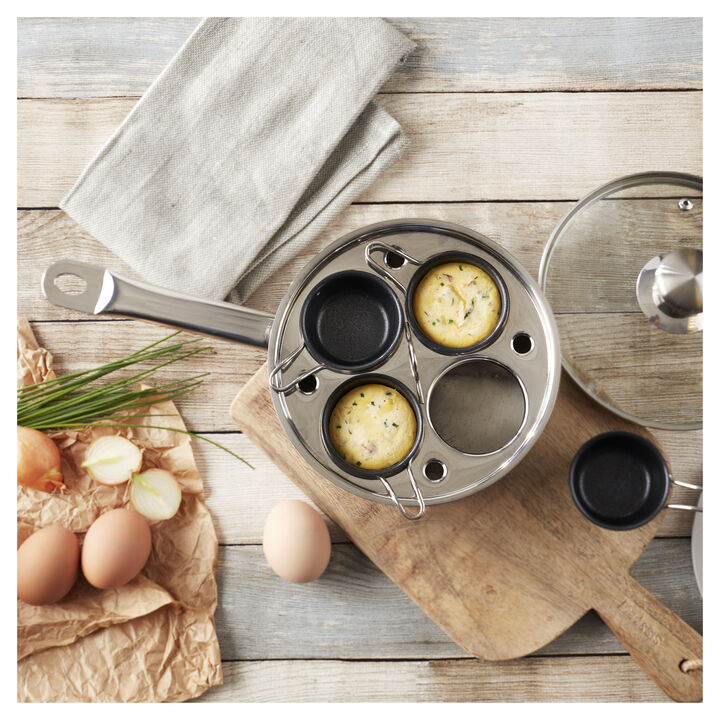 Specialties 3, Egg Poacher 4 inserts 18 cm, 18/10 Stainless Steel, silver, large 2
