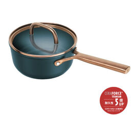 ソースパン ガラス蓋付 18 cm, アルミニウム, ブルー